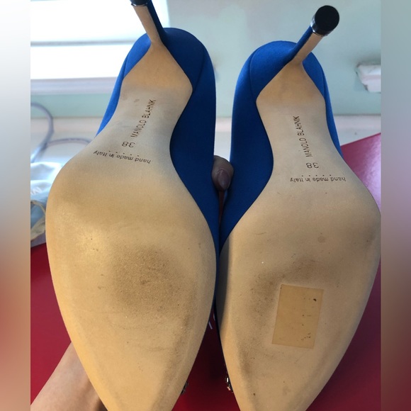 Manolo Blahnik 
Hangisi 105mm jewel-buckle pumps blue - Picture 6 of 7